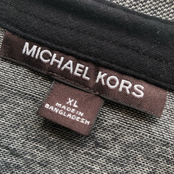 Michael Kors Gray Stripes Polo Shirt Men’s Size XL Short Sleeves Classic-Fit - Picture 4 of 16